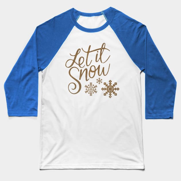 Let It Snow Christmas Baseball T-Shirt by sabrina.seeto@gmail.com